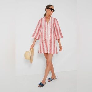 Tnuck Speckled Coral Poplin Marseille Caftan